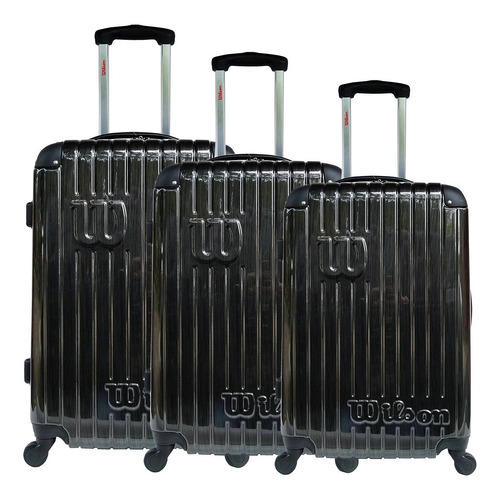 Set De Maletas De Viaje X3 Wilson Hard Case Bodega Y Cabina