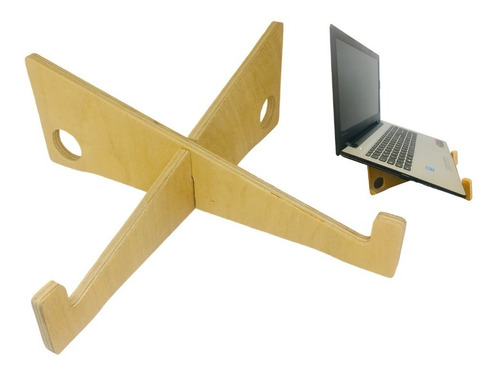 Soporte De Diseño Madera Para Notebook Apoya Laptop Portatil