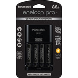 Carregador + 4 Pilhas Aa Recarregáveis Eneloop Pró Panasonic