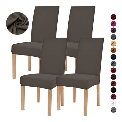 4 Pcs Silla De Comedor Elástica Removible Funda Protectora Color Gris Oscuro Diseño De La Tela Liso | MercadoLibre
