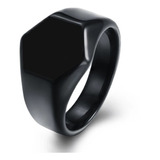 Anillo Para Mujer Y Hombre Anillo Hexagonal Negro Clásico