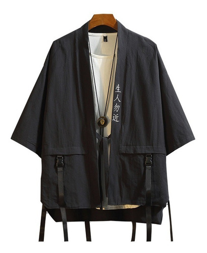 Hombres Japonés Bordado Kimono Chaqueta Chaqueta Retro