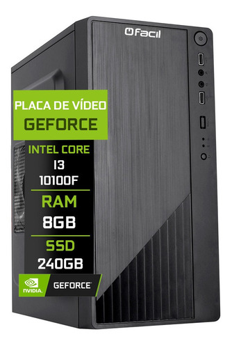 Computador Fácil Intel Core I3 10100f 8gb Ddr4 Ssd 240gb