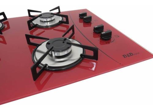 Fogao Cooktop 4 Bocas Vermelho *para Gás Natural (gn)