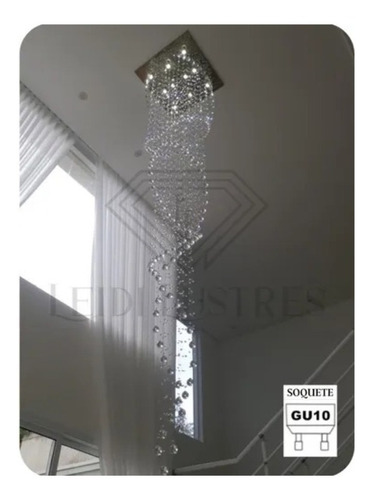 Lustre De Cristal Verdadeiro  50x50 Por 2,5 De Altura 