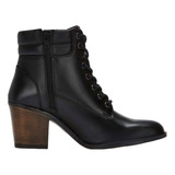 Botin Negro De Tobillo Piel Dama Andrea 4608