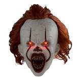 Máscara Palhaço Pennywise Com Led Filme It A Coisa 2 Cor Vermelho-branco Desenho Dentes Afiados