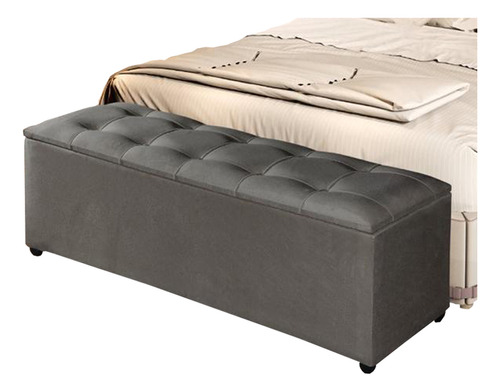 Recamier Baú Sapateira Luxo Milão 130 Cm Cama Casal Moderno