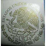 Sticker Dorado Escudo Nacional Mexicano Para Automovil