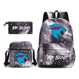 New Mr Beast Lightning Cat Mochila Bolsa De Viaje Juego De 3