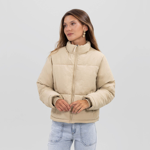 Parka Acolchada Beige Mujer Raindoor