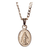 Collar Medalla Virgen Milagrosa Oro 14k Regalo Mujer Mamá