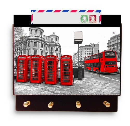 Kit 2 Porta Carta E Porta Chaves Grande Moderno London