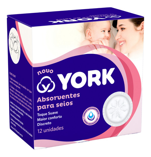 Absorvente Para Seios York Amamentação 24 Und Discreto