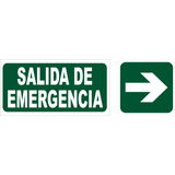 Cartel Salida Emergencia 14x27 + Flecha 14x14 Cm Oferta!!!