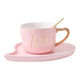 Set De Taza Café Colores Pasteles 300c Hermoso Diseño Love