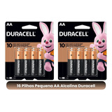 Pilhas Duracell Alcalina Aa Pequena Mn1500b16 Cartela C/16