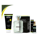 Kit Animals For Men Perfumes  100ml De Bolso 15ml Hidratante