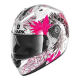 Casco Para Moto Integral Shark Ridill  White, Black Y Violet  Nelum Talla M 