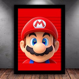 Quadro Decorativo Super Mario Bros Nerd Gamer 43x33cm A3