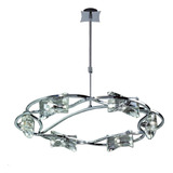 Lampara Colgante Cromada 6 Luces Krom Tulipa Cristal K9 H&l