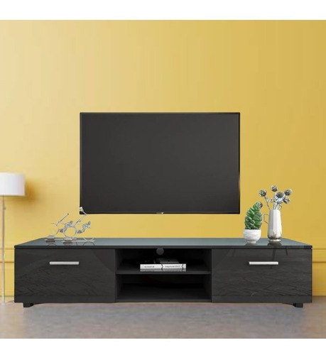 Mueble Mesa Para Tv Nórdico Modelo Damasco Negro