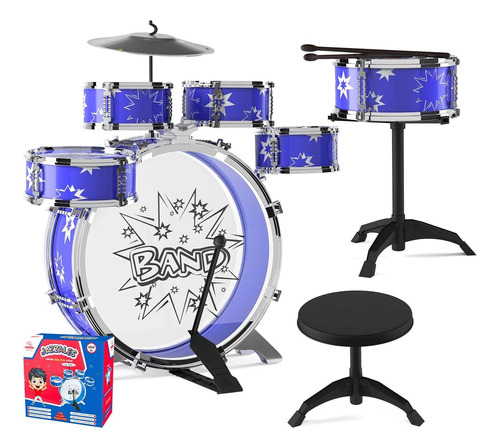 Emaas Kids Jazz Drum Set For Kids - 5 Drums, 2 Drumsticks, K