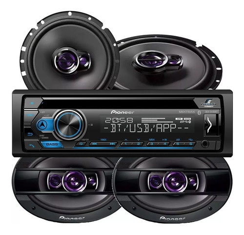 Toca Cd Pioneer Deh-s4280bt Usb + Falante 6pol + Falante 6x9