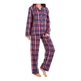 Pijama Feminino Flanela Xadrez Vermelho 100% Algodão