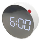 Relógio Mesa Led Digital Redondo Espelhado Despertador 