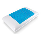 Almohada Con Gel Refrescante Con Memoria 55 Cm Energy Plus Color Blanco Y Azul