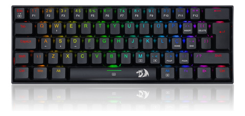 Teclado Redragon Dragonborn 60% Rgb Preto Switch Blue Abnt2