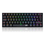 Teclado Redragon Dragonborn 60% Rgb Preto Switch Blue Abnt2