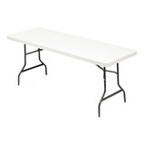 Mesa Plegable Camping Maleta Portatil 152 X 74 Cm Multiuso Color Blanco