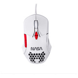 Mouse Gamer Alámbrico Nasa Rgb 100 Ips Blanco Con Detalles