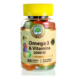 Gomitas De Omega 3 & Vitamins 2000 - 60 Gomitas - Naturelab Sabor Uva, Fresa, Naranja Y Manzana Verde