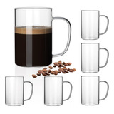 Horlimer Juego De 6 Tazas De Café De Vidrio De 16 Oz, Taza D