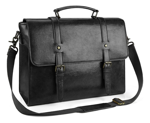 Grande Portafolio Hombre Negro Bolsa De Computadora Portátil