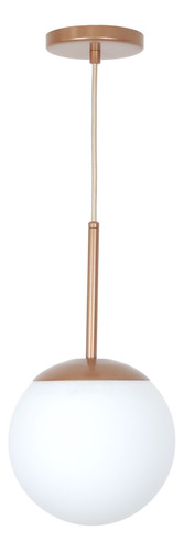 Lustre Pendente Jabuticaba Rose Gold Globo De Vidro 20 Cm