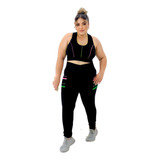 Conjunto Fitness Feminino Calça Legging Top Plus Size