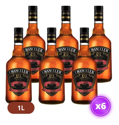 Pack 6x Whisky Chanceler Golden Label 1 Litro