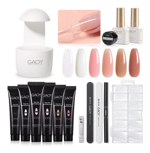 Gaoy Kit De Uñas De Gel De Polietileno Con Luz U V, Kit De E