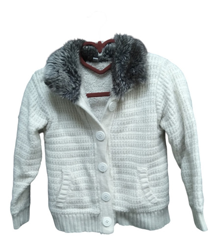 Chaqueta Niña Con Chiporro Y Cuello De Piel, Talla 4