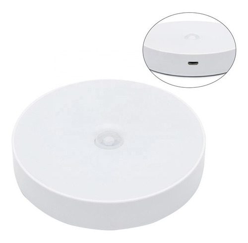 Lámpara 6 Led Sensor De Movimiento Recargable Usb Color Blanco