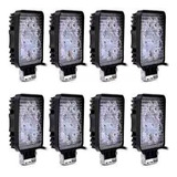 Kit X8 Faro Auxiliar Reflector 4x4 Led Off Road 27w 12v 24v