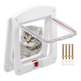 Puerta Para Mascotas Puerta Pequeña Para Gatos Y Perros Tamaño M Color Blanco