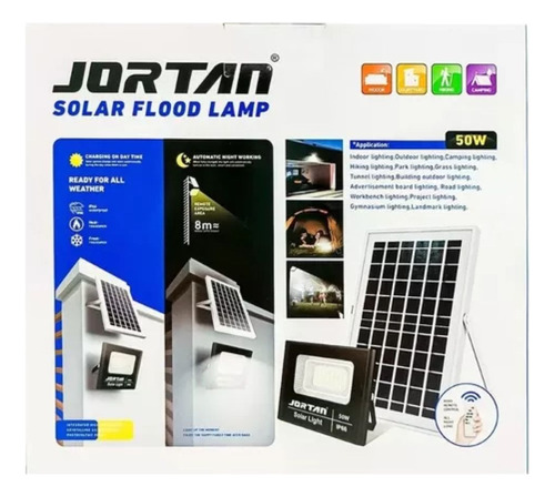 Reflector Led Recargable Lampara Panel Solar 50w Potente 