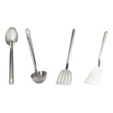 Set Utensilios Espatulas Y Cucharas Acero Inoxidable Moven 