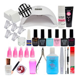 Kit De Esmaltado Permanente Y Polygel Lampara 48w Stamping