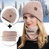 Conjunto Gorro Bufanda, Grueso Cálido, Unisex Invierno Frío